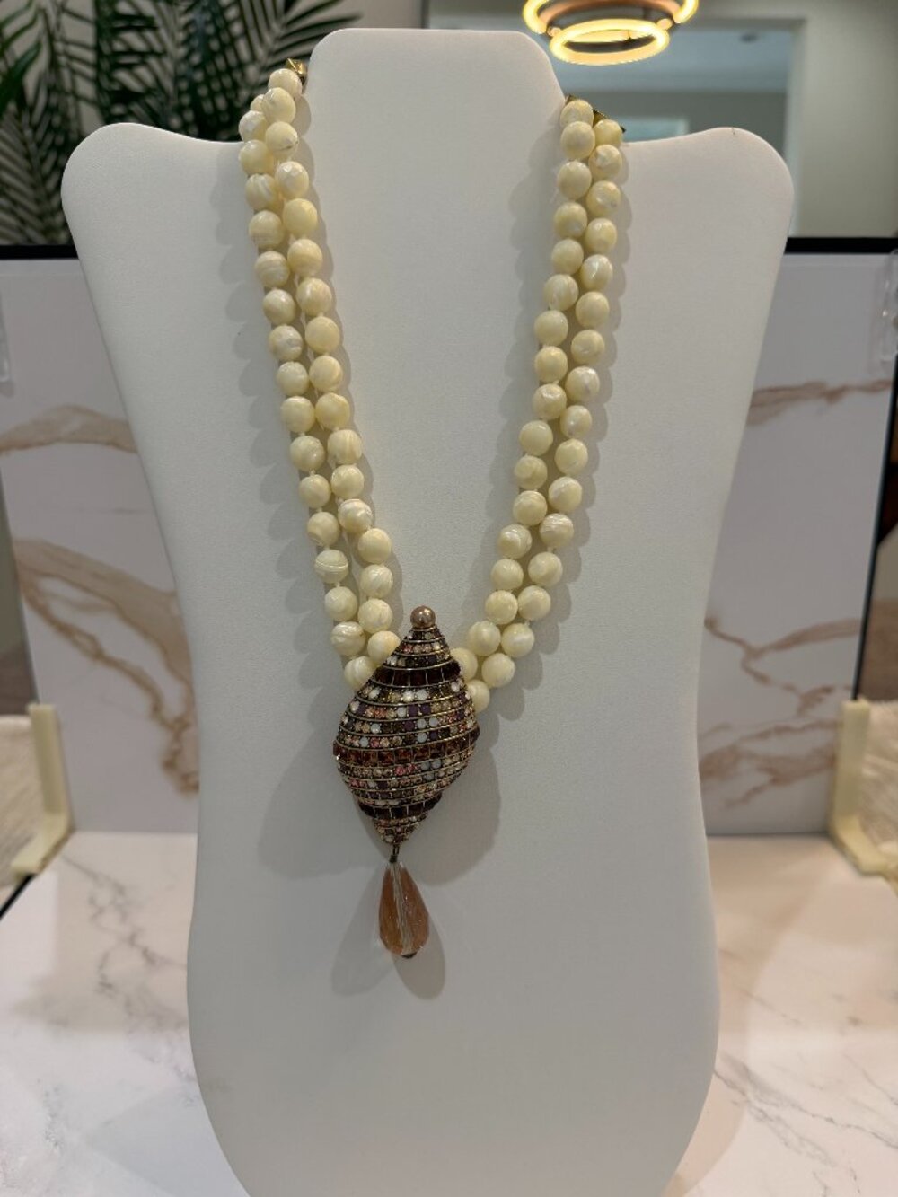 Heidi Daus "She Sells Sea Shells" Beaded Drop Necklace